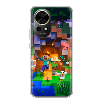 Силиконовый чехол на Huawei Nova 12 Pro с принтом Майнкрафт Minecraft