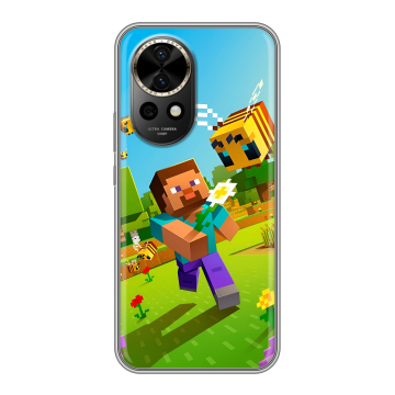 Силиконовый чехол на Huawei Nova 12 Pro с принтом Майнкрафт Minecraft
