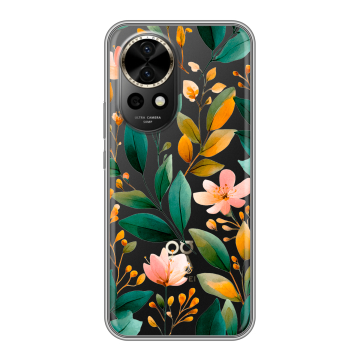 Силиконовый чехол на Huawei Nova 12 Pro с принтом Цветы паттерн