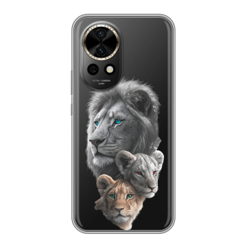 Силиконовый чехол на Huawei Nova 12 Pro с принтом Львы