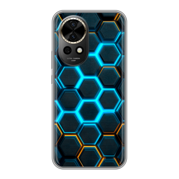 Силиконовый чехол на Huawei Nova 12 Pro с принтом Неоновые соты