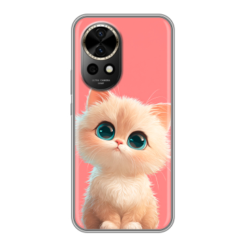 Силиконовый чехол на Huawei Nova 12 Pro с принтом Розовый котенок