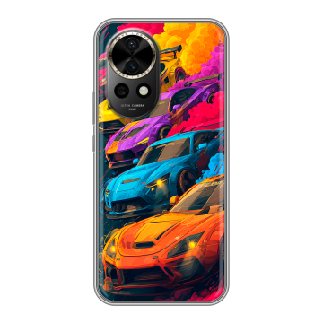 Силиконовый чехол на Huawei Nova 12 Pro с принтом Тачки