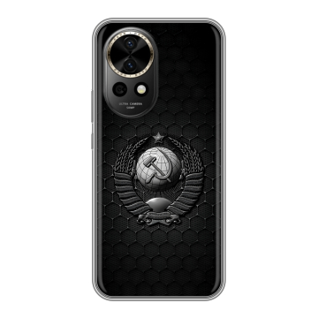 Силиконовый чехол на Huawei Nova 12 Pro с принтом Герб Флаг СССР