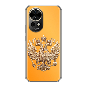 Силиконовый чехол на Huawei Nova 12 Pro с принтом Герб Флаг России