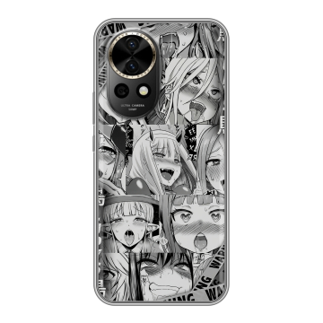 Силиконовый чехол на Huawei Nova 12 Pro с принтом Ahegao Ахегао Аниме