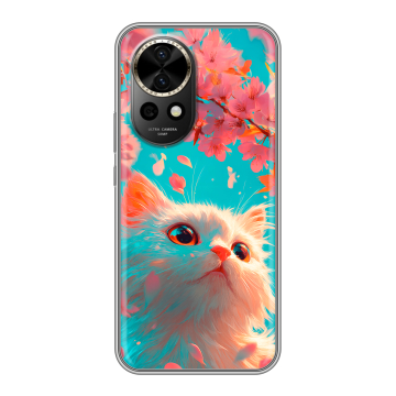 Силиконовый чехол на Huawei Nova 12 Pro с принтом Красивый кот