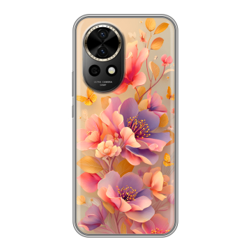 Силиконовый чехол на Huawei Nova 12 Pro с принтом Цветы и бабочки