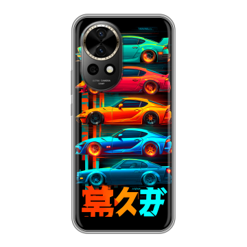 Силиконовый чехол на Huawei Nova 12 Pro с принтом машины тачки