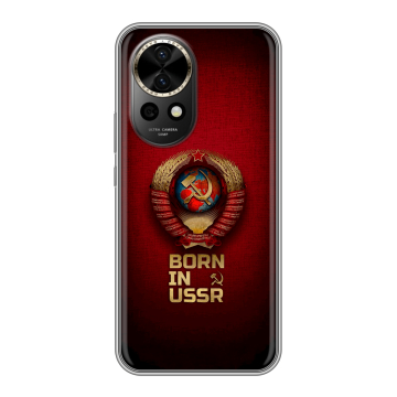 Силиконовый чехол на Huawei Nova 12 Pro с принтом Флаг Герб СССР