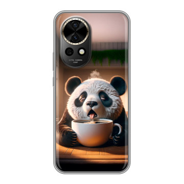 Силиконовый чехол на Huawei Nova 12 Pro с принтом смешная панда Силиконовый чехол на Huawei Nova 12 Pro с принтом смешная панда