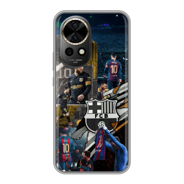 Силиконовый чехол на Huawei Nova 12 Pro с принтом Messi Barcelona