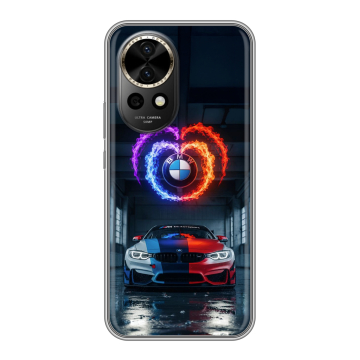 Силиконовый чехол на Huawei Nova 12 Pro с принтом BMW БМВ Силиконовый чехол на Huawei Nova 12 Pro с принтом BMW БМВ