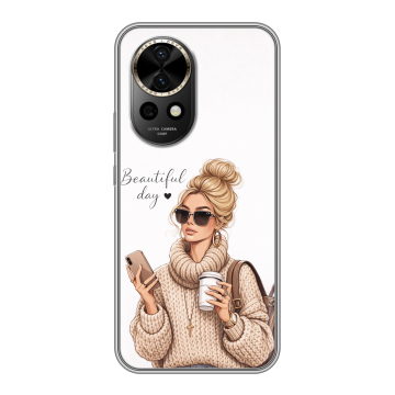 Силиконовый чехол на Huawei Nova 12 Pro с принтом женский