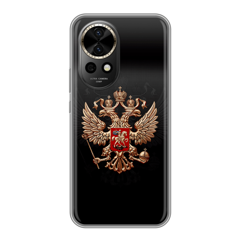 Силиконовый чехол на Huawei Nova 12 Pro с принтом Герб России Силиконовый чехол на Huawei Nova 12 Pro с принтом Герб России
