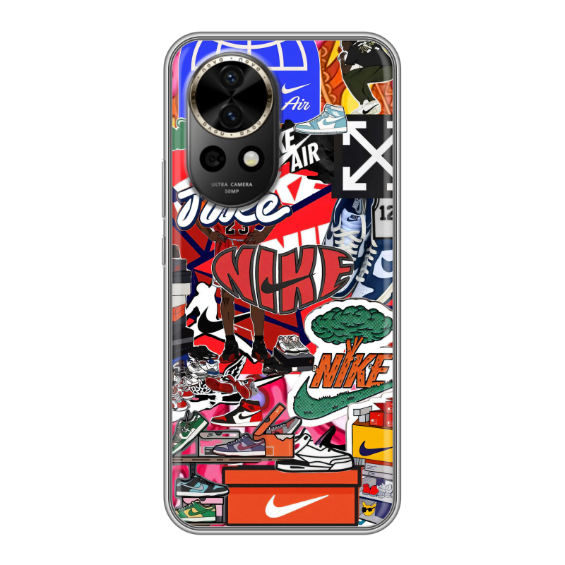 Силиконовый чехол на Huawei Nova 12 Pro с принтом Найк Nike яркий Силиконовый чехол на Huawei Nova 12 Pro с принтом Найк Nike яркий