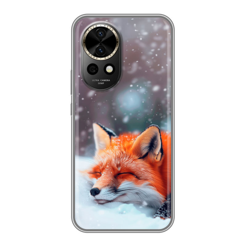 Силиконовый чехол на Huawei Nova 12 Pro с принтом лиса Силиконовый чехол на Huawei Nova 12 Pro с принтом лиса