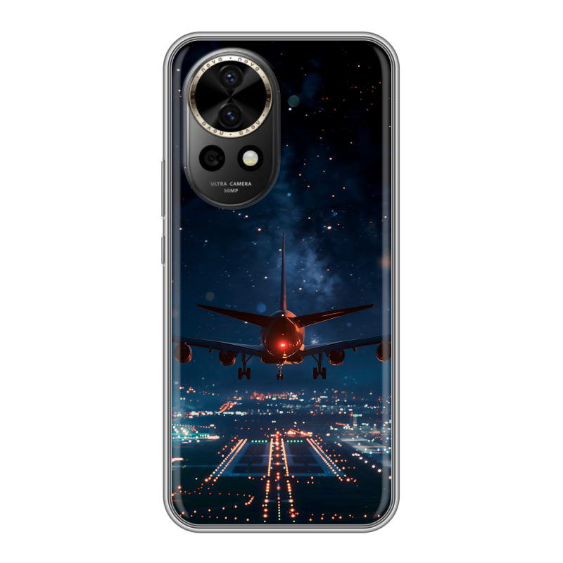Силиконовый чехол на Huawei Nova 12 Pro с принтом самолет Силиконовый чехол на Huawei Nova 12 Pro с принтом самолет