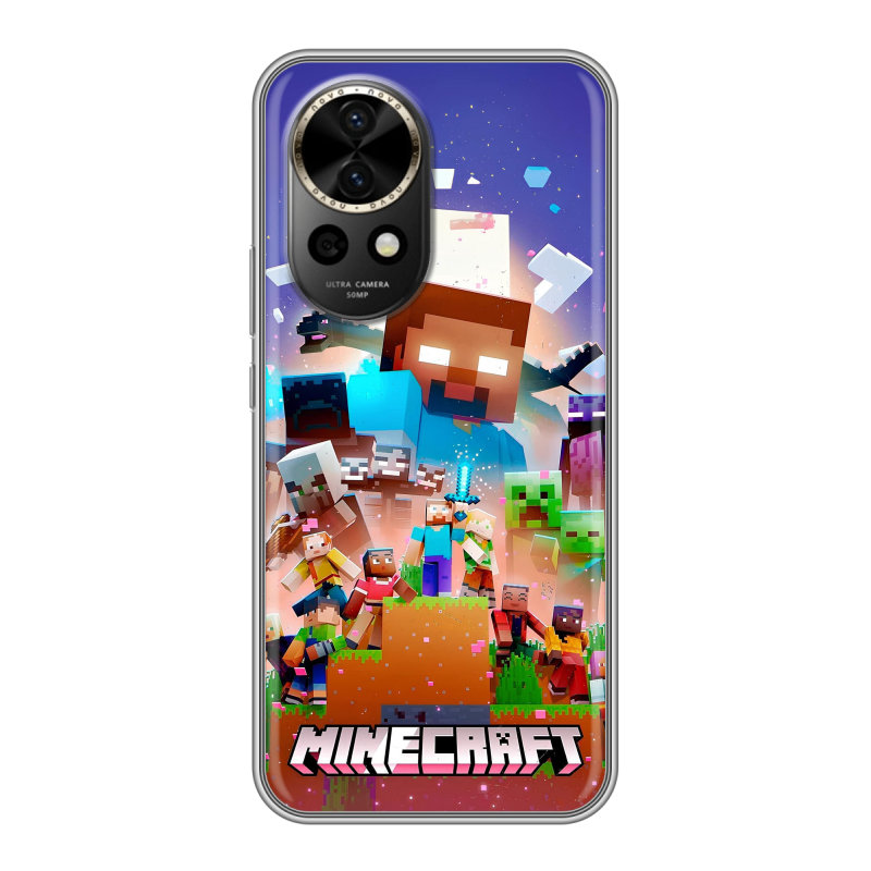 Силиконовый чехол на Huawei Nova 12 Pro с принтом Майнкрафт Minecraft Силиконовый чехол на Huawei Nova 12 Pro с принтом Майнкрафт Minecraft