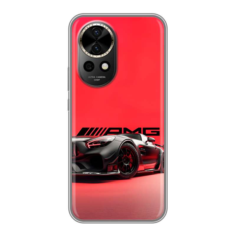 Силиконовый чехол на Huawei Nova 12 Pro с принтом Мерседес Mercedes AMG Силиконовый чехол на Huawei Nova 12 Pro с принтом Мерседес Mercedes AMG