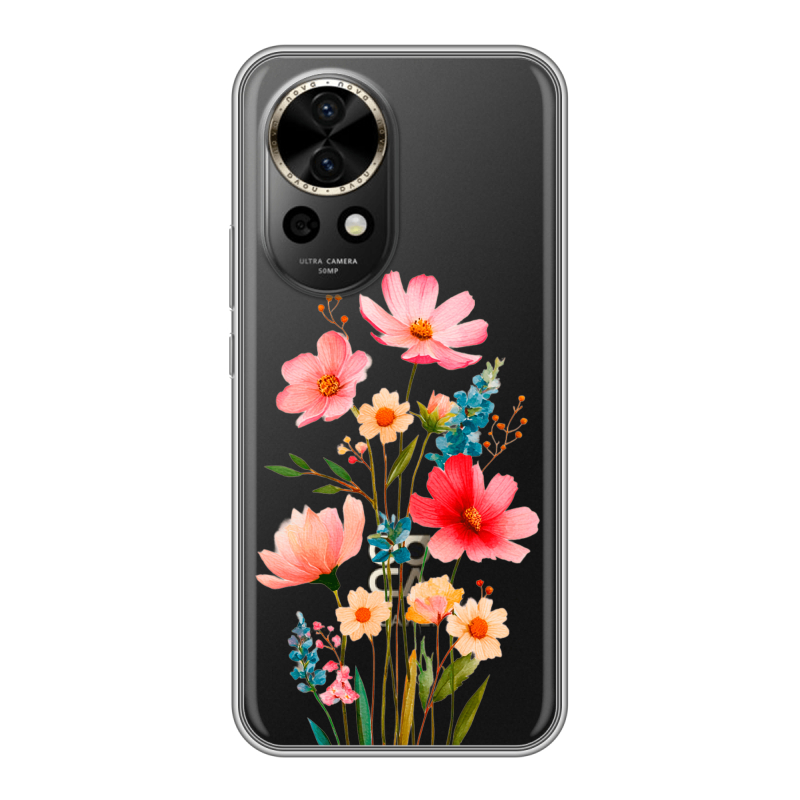Силиконовый чехол на Huawei Nova 12 Pro с принтом Цветы Силиконовый чехол на Huawei Nova 12 Pro с принтом Цветы