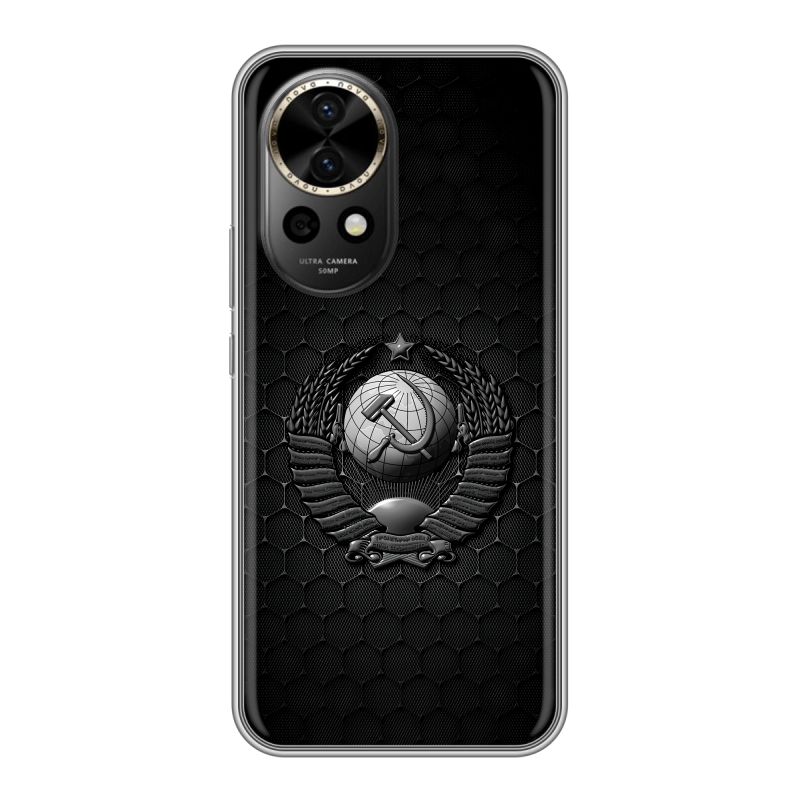 Силиконовый чехол на Huawei Nova 12 Pro с принтом Герб Флаг СССР Силиконовый чехол на Huawei Nova 12 Pro с принтом Герб Флаг СССР