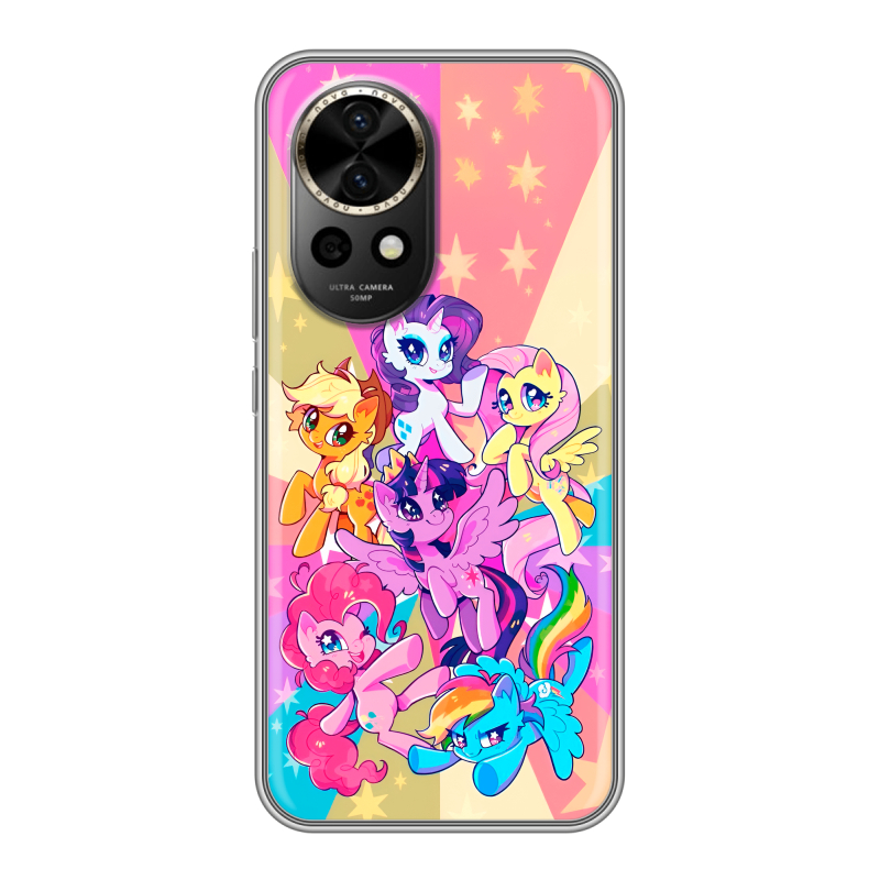 Силиконовый чехол на Huawei Nova 12 Pro с принтом My little pony Дружба чудо Силиконовый чехол на Huawei Nova 12 Pro с принтом My little pony Дружба чудо