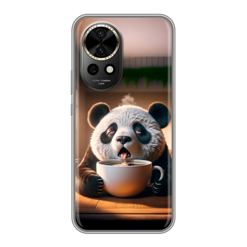 Силиконовый чехол на Huawei Nova 12 Pro с принтом смешная панда Силиконовый чехол на Huawei Nova 12 Pro с принтом смешная панда