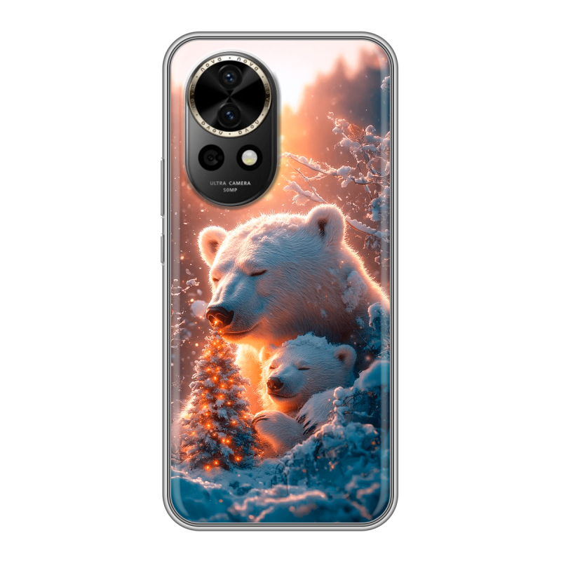 Силиконовый чехол на Huawei Nova 12 Pro с принтом Новый год Силиконовый чехол на Huawei Nova 12 Pro с принтом Новый год