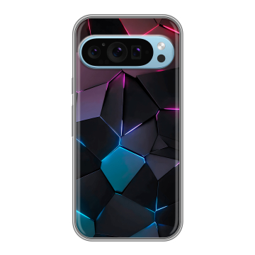 Силиконовый чехол на Google Pixel 9 с принтом Геометрия неона