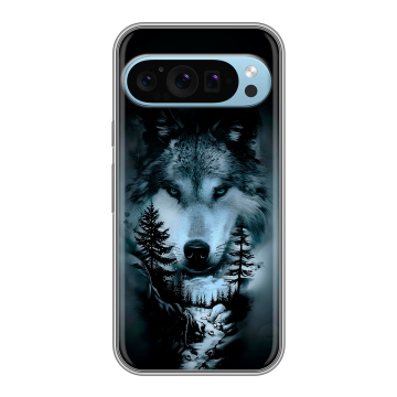 Силиконовый чехол на Google Pixel 9 с принтом Лесной волк