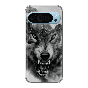 Силиконовый чехол на Google Pixel 9 с принтом Волк