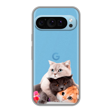 Силиконовый чехол на Google Pixel 9 с принтом Кошки