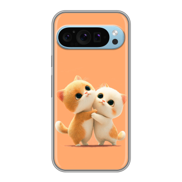 Силиконовый чехол на Google Pixel 9 с принтом Милые котики