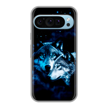 Силиконовый чехол на Google Pixel 9 с принтом Волки