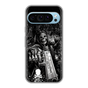 Силиконовый чехол на Google Pixel 9 с принтом Скелет