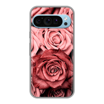 Силиконовый чехол на Google Pixel 9 с принтом Цветы розы