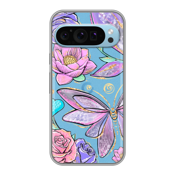 Силиконовый чехол на Google Pixel 9 с принтом Бабочки и цветы