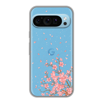 Силиконовый чехол на Google Pixel 9 с принтом Ветка сакуры