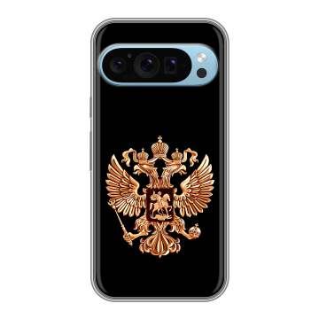 Силиконовый чехол на Google Pixel 9 с принтом Герб России золотой Силиконовый чехол на Google Pixel 9 с принтом Герб России золотой