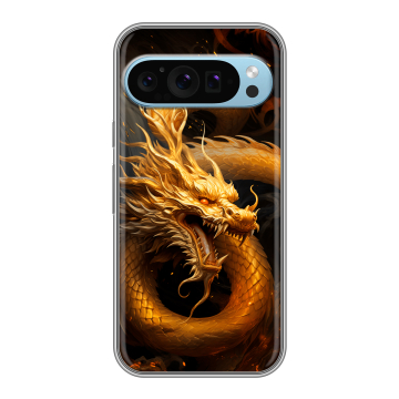 Силиконовый чехол на Google Pixel 9 с принтом Золотой дракон Силиконовый чехол на Google Pixel 9 с принтом Золотой дракон