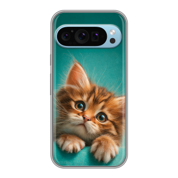 Силиконовый чехол на Google Pixel 9 с принтом котенок