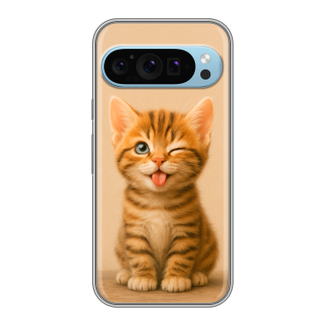 Силиконовый чехол на Google Pixel 9 с принтом котенок