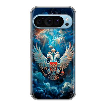 Силиконовый чехол на Google Pixel 9 с принтом Герб флаг России