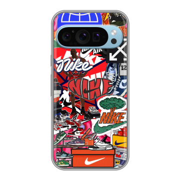 Силиконовый чехол на Google Pixel 9 с принтом Найк Nike яркий
