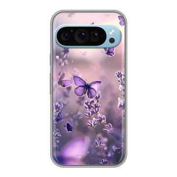 Силиконовый чехол на Google Pixel 9 с принтом бабочки и лаванда
