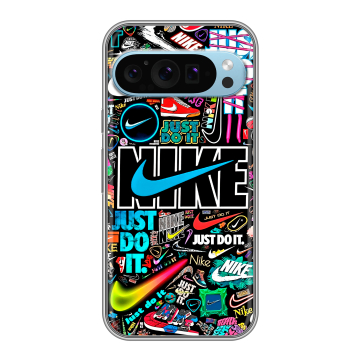 Силиконовый чехол на Google Pixel 9 с принтом найк nike черный Силиконовый чехол на Google Pixel 9 с принтом найк nike черный