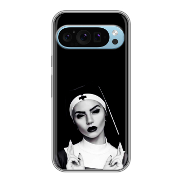 Силиконовый чехол на Google Pixel 9 с принтом монашка