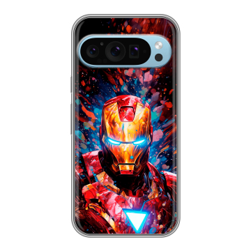 Силиконовый чехол на Google Pixel 9 с принтом Железный человек Ironman