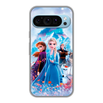 Силиконовый чехол на Google Pixel 9 с принтом Холодное сердце Frozen